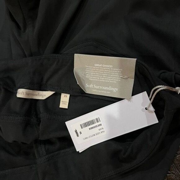 Soft Surroundings NWT Black Knit Wide Leg Pants Size Petite Small - Picture 4 of 4